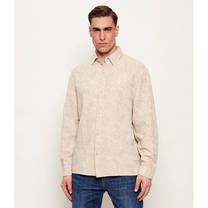 GUESS Košile | Relaxed fit přidáním lnu