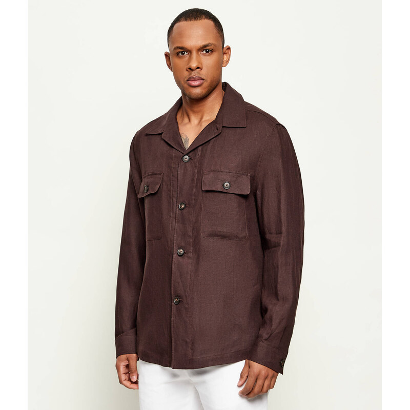BOSS BLACK Lněná košile C-Carper-﻿OS-262F | Relaxed fit