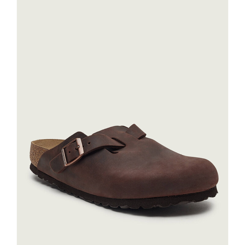 Birkenstock Kožené pantofle typu mules Boston SFB LEOI | narrow