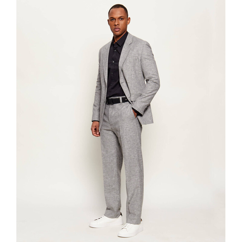 HUGO Oblek Kris/Teagan231X | Modern fit přidáním lnu