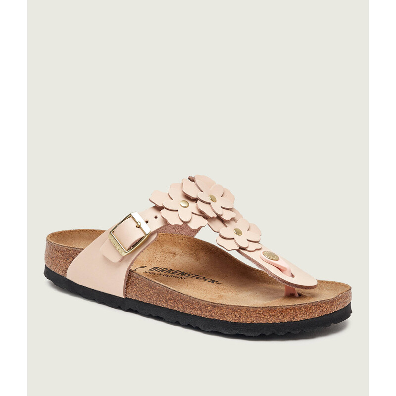 Birkenstock Kožené žabky Gizeh Flowers | narrow fit