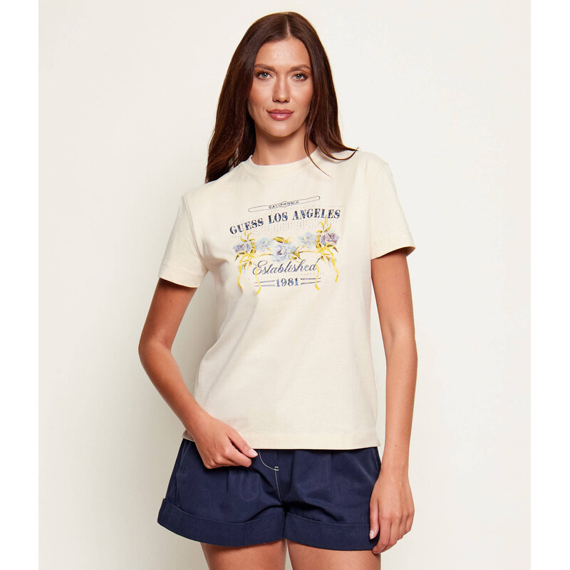 GUESS Tričko FLOWERS | regular fit