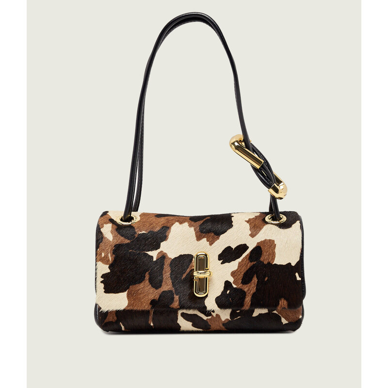 Marc Jacobs Kožená kabelka na rameno The Cow Haircalf Mini Dual