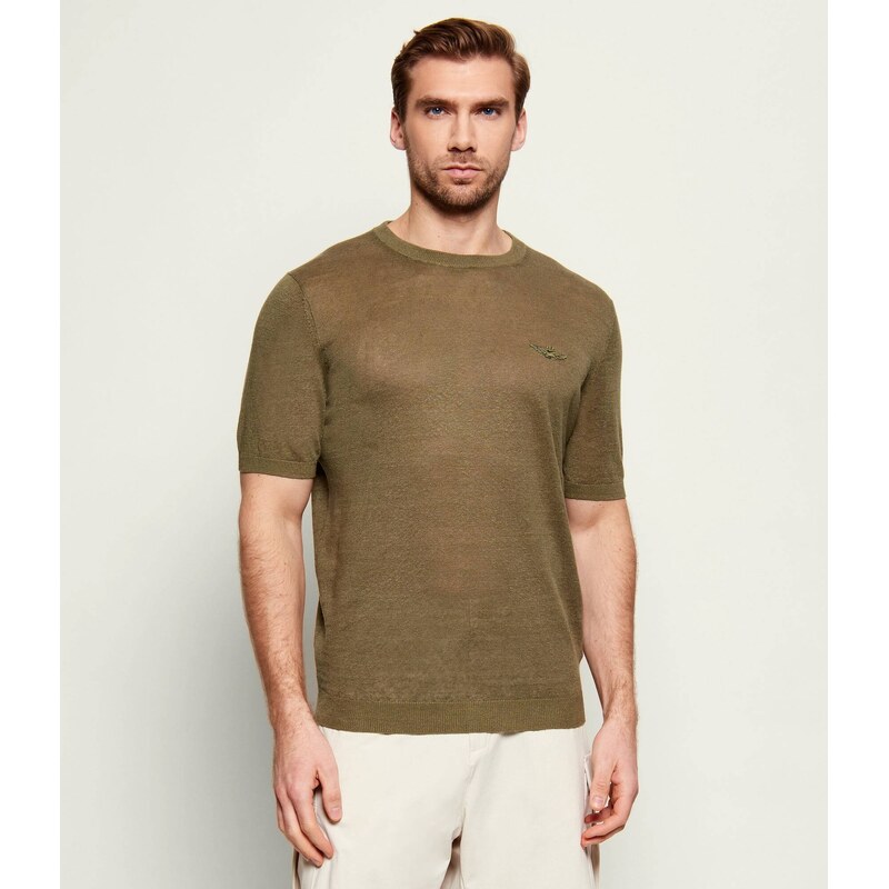 Aeronautica Militare Lněný tričko | regular fit 112672960