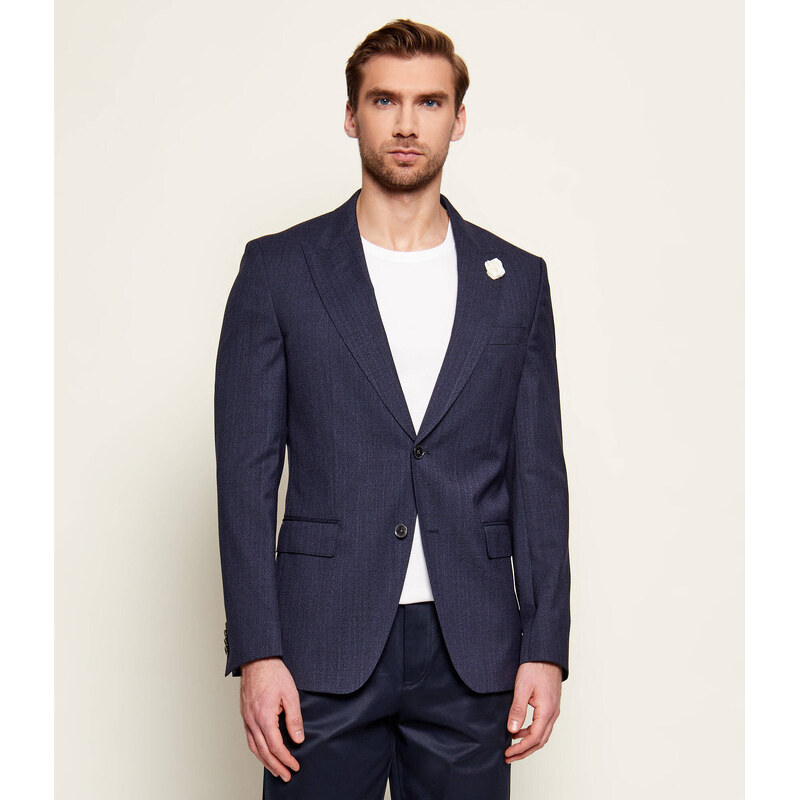 BOSS BLACK Vlněná sako H-Hutson-Peak-261 | Slim Fit