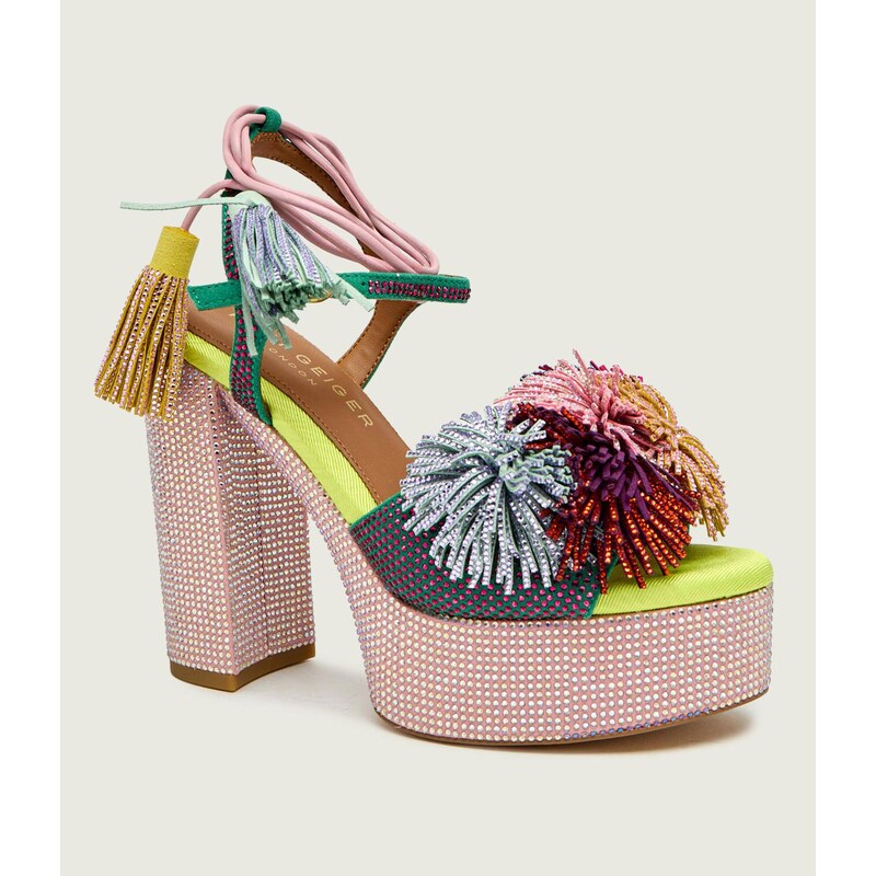 Kurt Geiger Sandály na klínku Pom Pom
