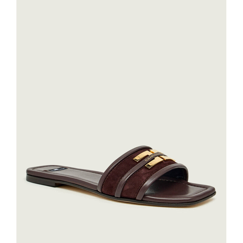 Elisabetta Franchi Kožené pantofle | semiš 112542003