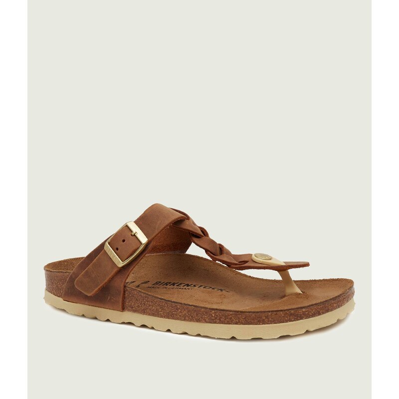 Birkenstock Kožené žabky Gizeh Braided LEOI | narrow fit