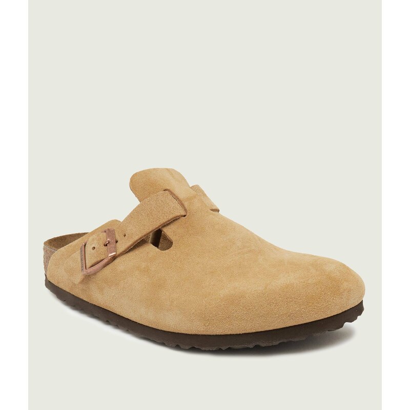 Birkenstock Pantofle typu mules Boston VL Latte | narrow fit | semiš 83362639
