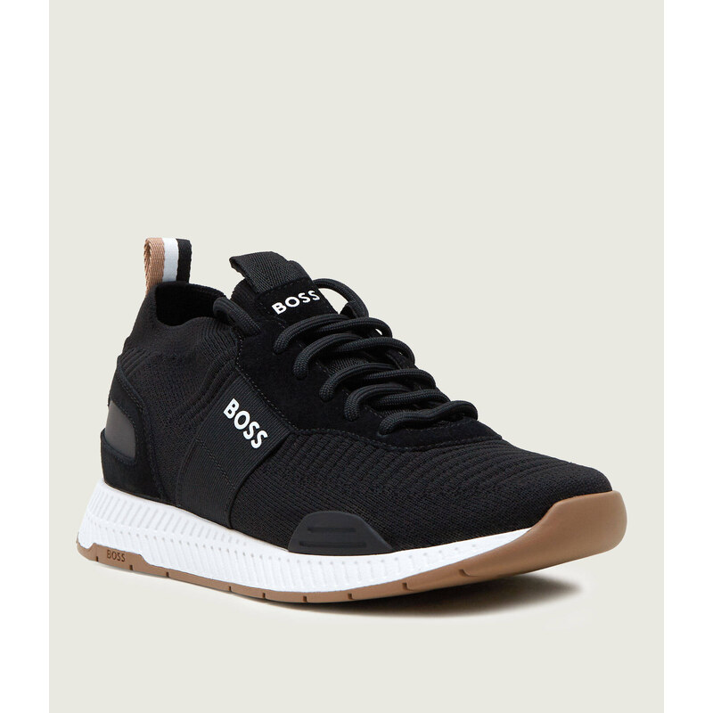 BOSS BLACK Tenisky Titanium_Runn_knst_N s přídavkem kůže