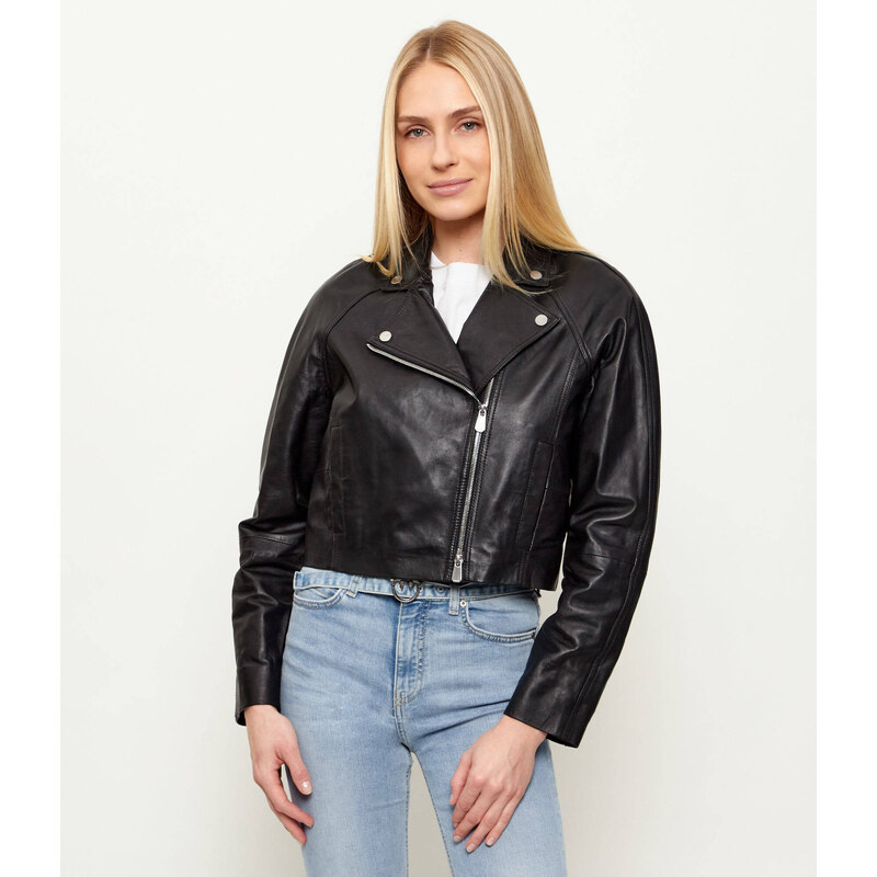 Pinko Kožený křivák CARLENE | Cropped Fit