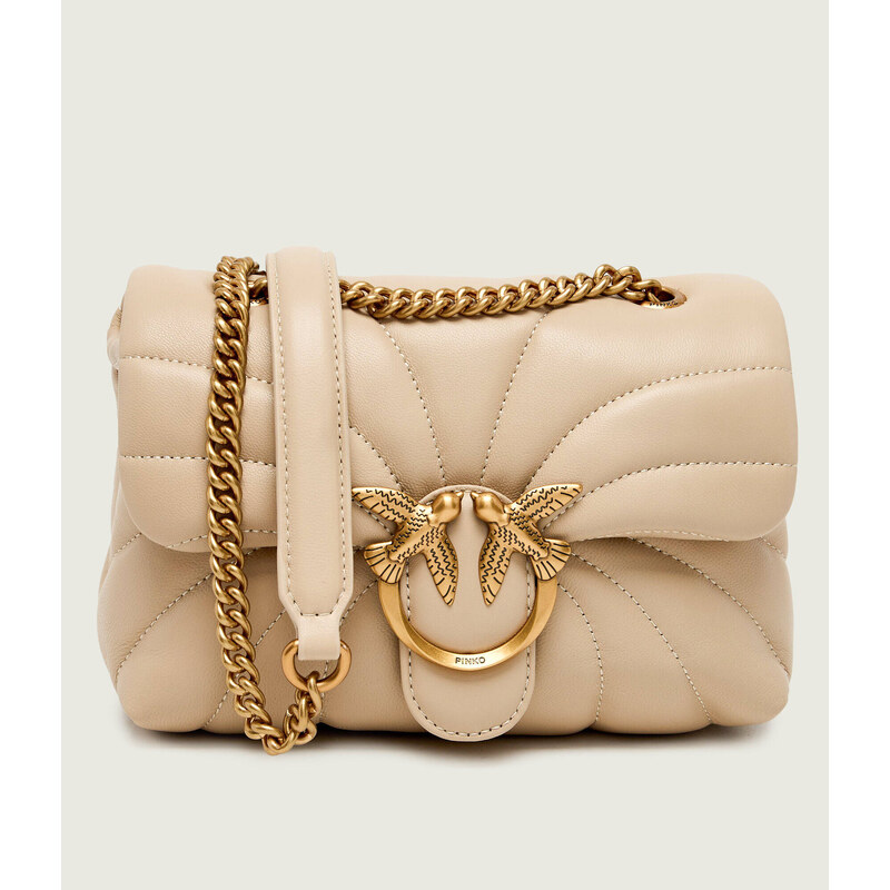Pinko Kožená kabelka na rameno LOVE PUFF MINI