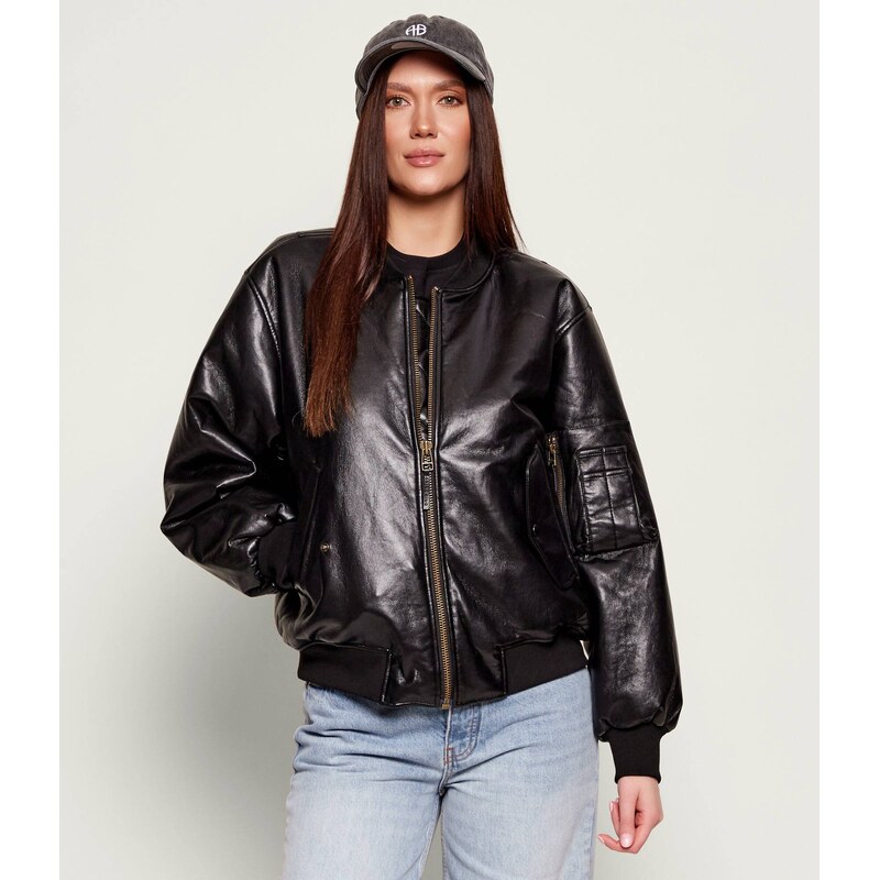 Anine Bing Bunda bomber LEON | Oversize fit s přídavkem kůže 115611767