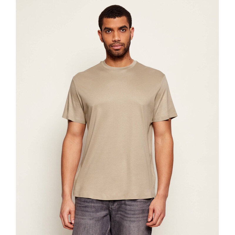 GUESS Tričko | regular fit |s příměsí hedvábí