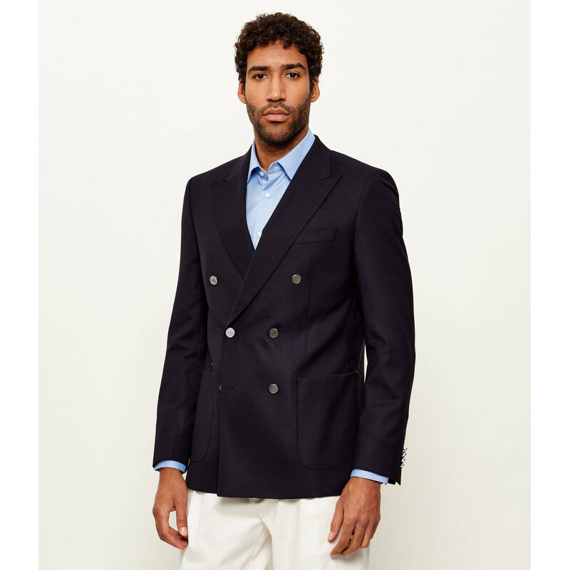 BOSS BLACK Vlněná sako H-Hutson-DB-261 | Slim Fit