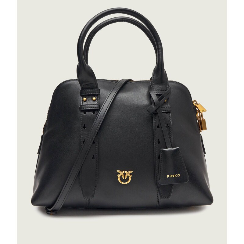 Pinko Kožený kufřík BOWLING BAG MEDIUM