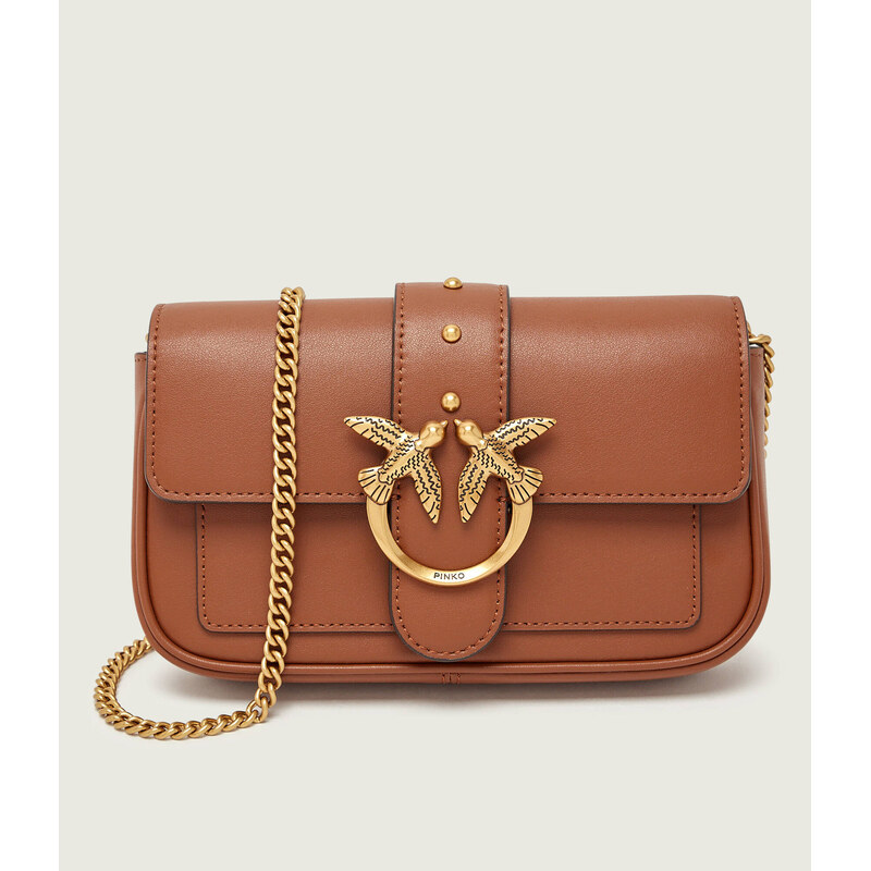 Pinko Kožená kabelka na rameno LOVE ONE POCKET