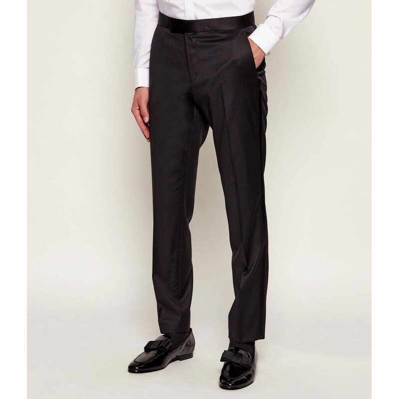 BOSS BLACK Vlněné kalhoty H-GENIUS-TUX-B1 | Slim Fit |s příměsí