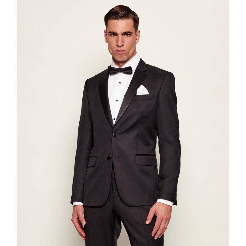 BOSS BLACK Vlněná sako | Slim Fit |s příměsí hedvábí