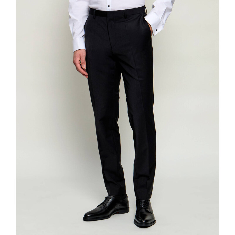 HUGO vlněné kalhoty hestenm204x | extra slim fit
