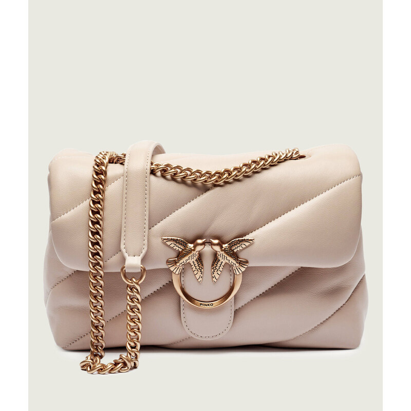 Pinko Kožená kabelka na rameno Love Classic Puff