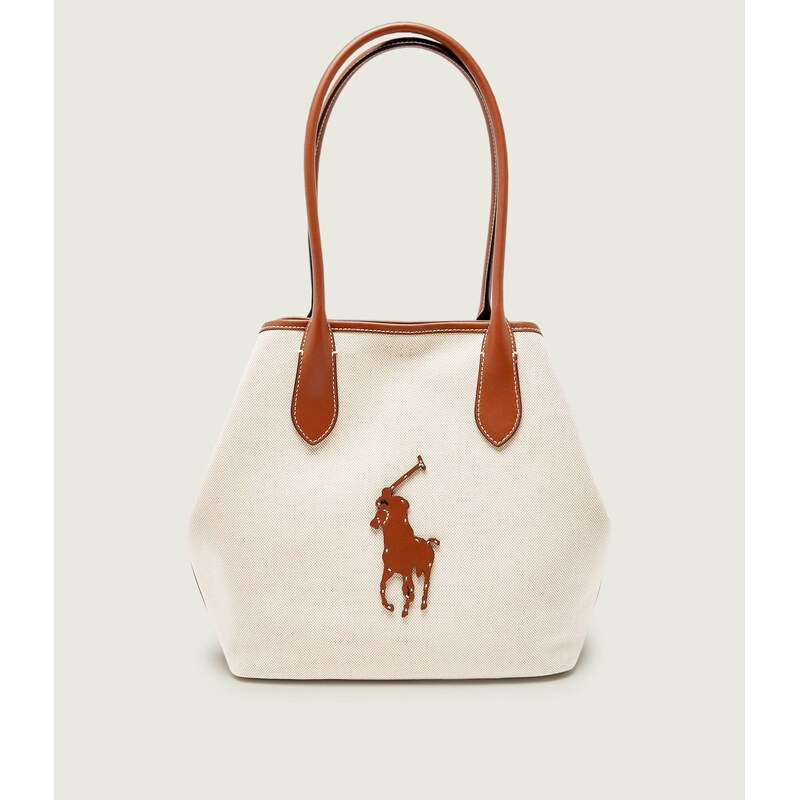 POLO RALPH LAUREN Kabelka shopper s přídavkem kůže