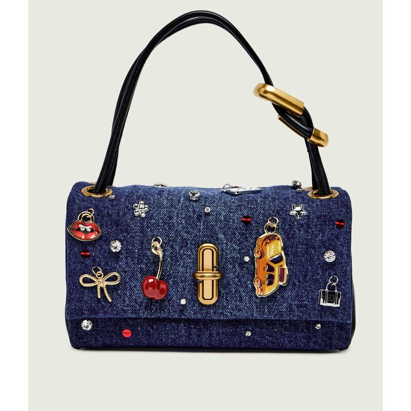 Marc Jacobs Džínová kabelka na rameno THE MINI DUAL top HANDLE