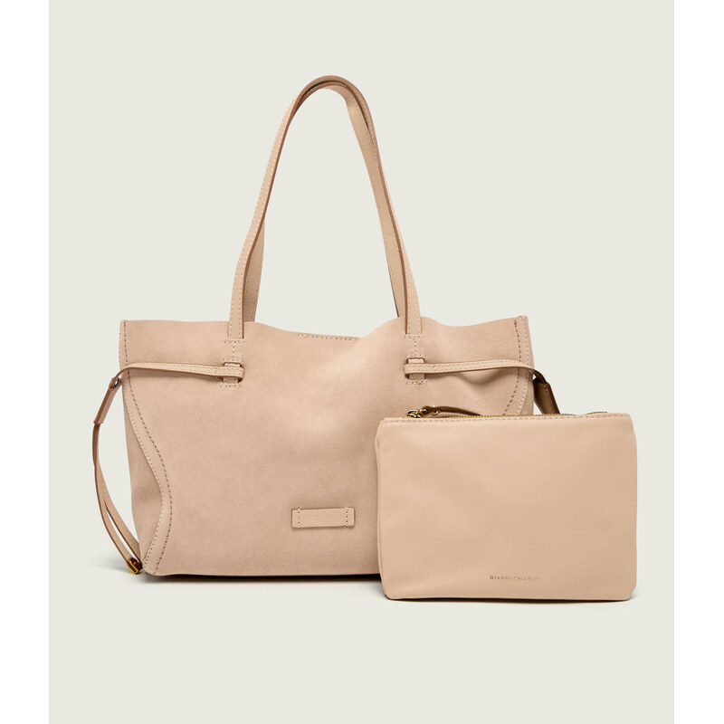 GIANNI CHIARINI Kabelka shopper + váček VIOLETTE | semiš 110970976