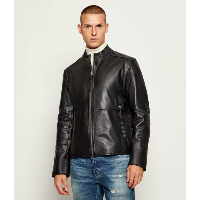 HUGO Kožená bunda Lokis-3 | Slim Fit