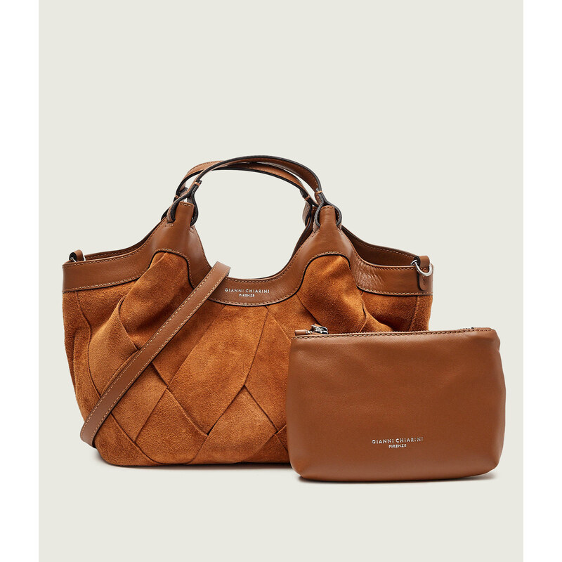 GIANNI CHIARINI Kufříková kabelka + váček DUA | semiš
