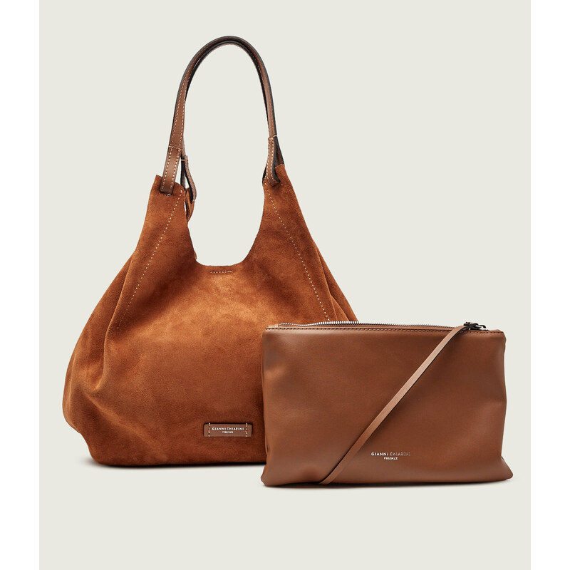 GIANNI CHIARINI Kabelka shopper + váček DUA | semiš 110758336