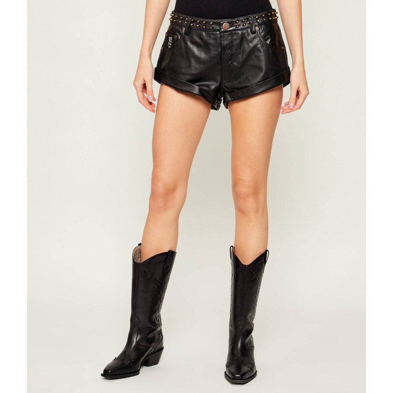 One Teaspoon Kožené šortky BANDITS | Relaxed fit | low waist 110640014