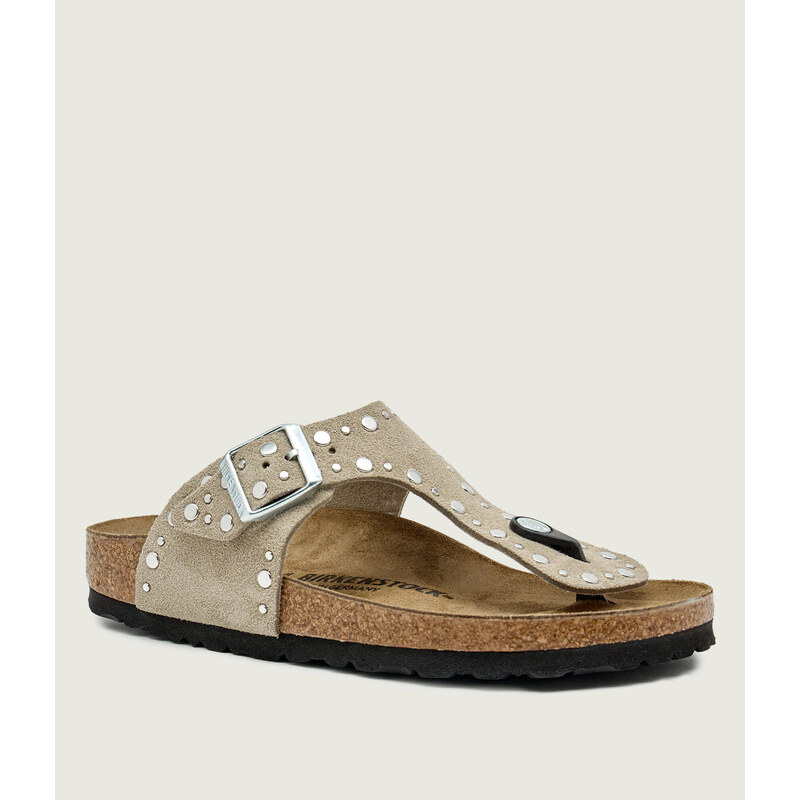 Birkenstock Žabky Gizeh Rivet LEVE | narrow fit | zamsz