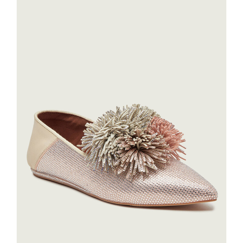 Kurt Geiger Baleríny POM POM POINT s přídavkem kůže 110670659