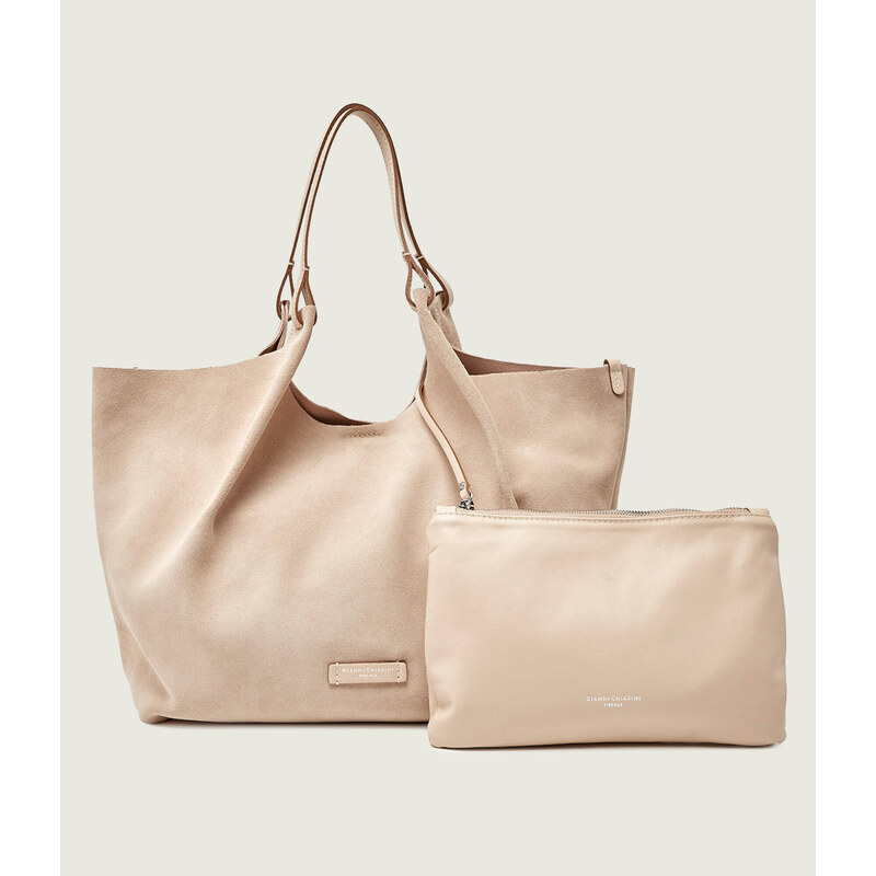 GIANNI CHIARINI Kabelka shopper + váček DUA | semiš 110312737