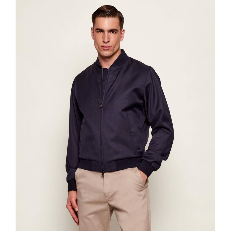 BOSS BLACK Vlněná bunda bomber H-Hanry-BMB-B1 | Slim Fit