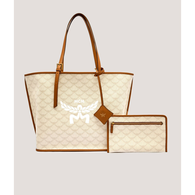 MCM Kabelka shopper + váček Himmel s přídavkem kůže 107648398