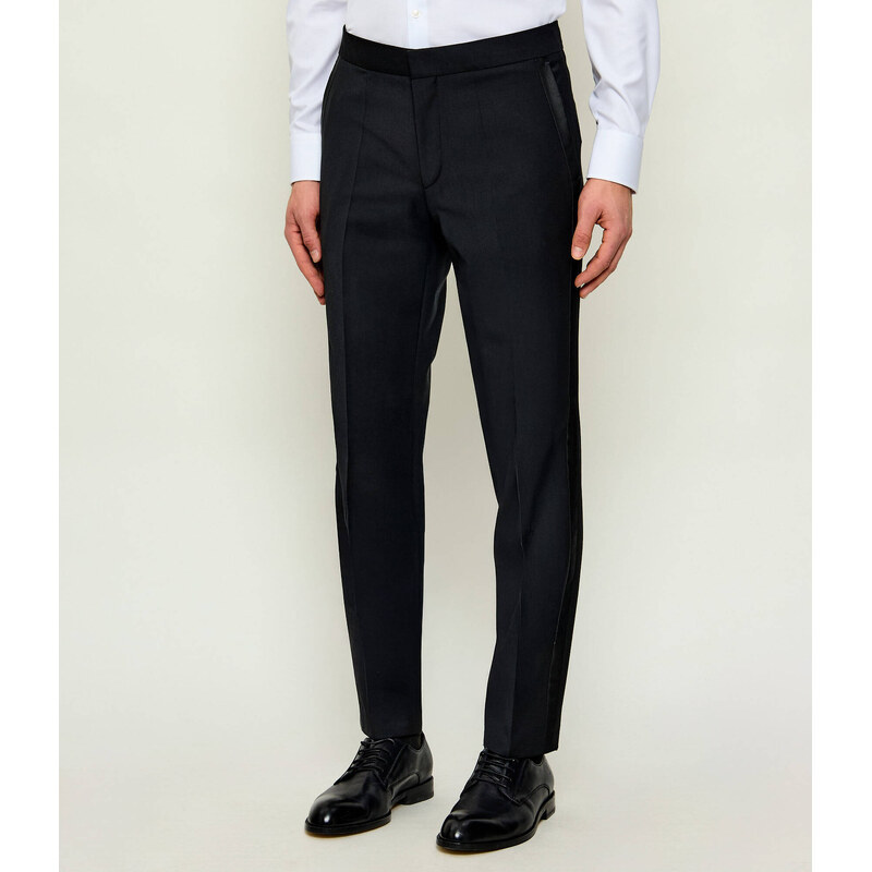 HUGO vlněné kalhoty hesten224e1x | extra slim fit