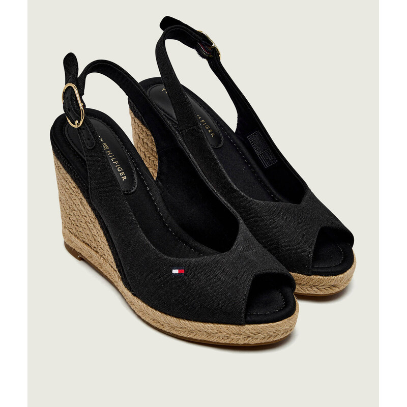 Tommy Hilfiger Boty na klínku s přídavkem kůže