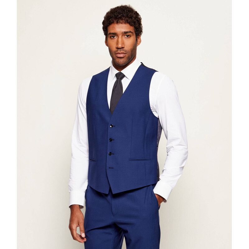 BOSS BLACK vlněná vesta | slim fit