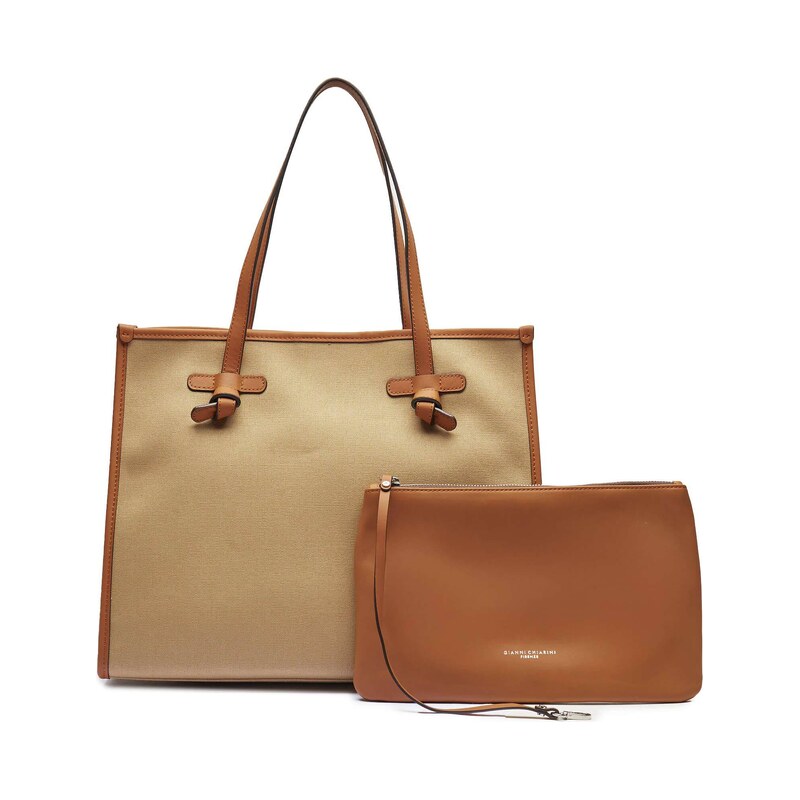 GIANNI CHIARINI Kabelka shopper + váček s přídavkem kůže 102866291