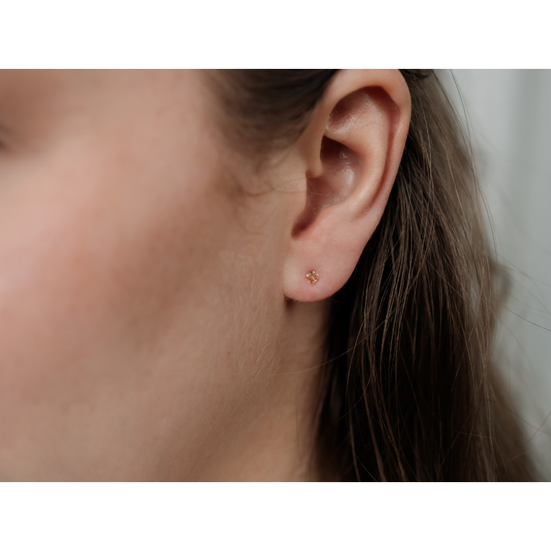Olivie Stříbrné náušnice 3mm CHAMPAGNE 7558 115643323