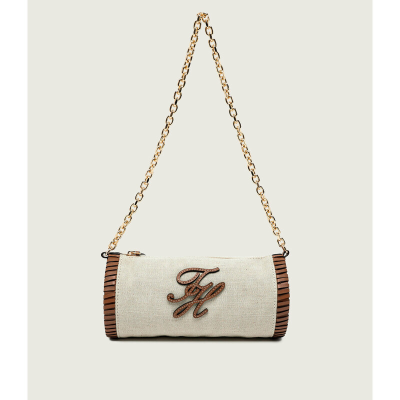 Tommy Hilfiger Lněná kabelka na rameno TH ELEV SUMM CHAIN