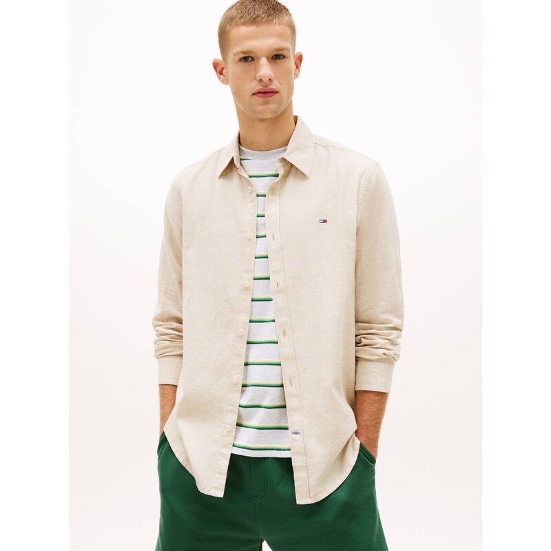 Tommy Jeans Lněná košile | regular fit