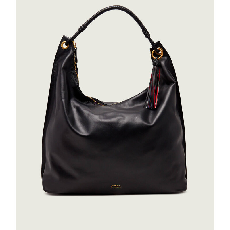 Tommy Hilfiger Kožené hobo kabelka TH STATEMENT