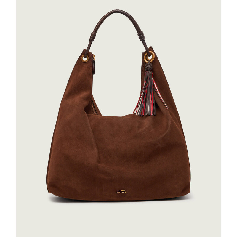 Tommy Hilfiger Hobo kabelka TH STATEMENT | semiš