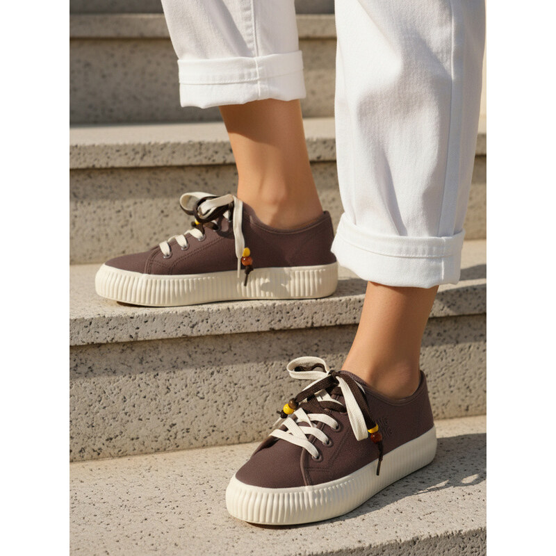Dámské tenisky ZY1403 hnědé - FashionStreet 115643745