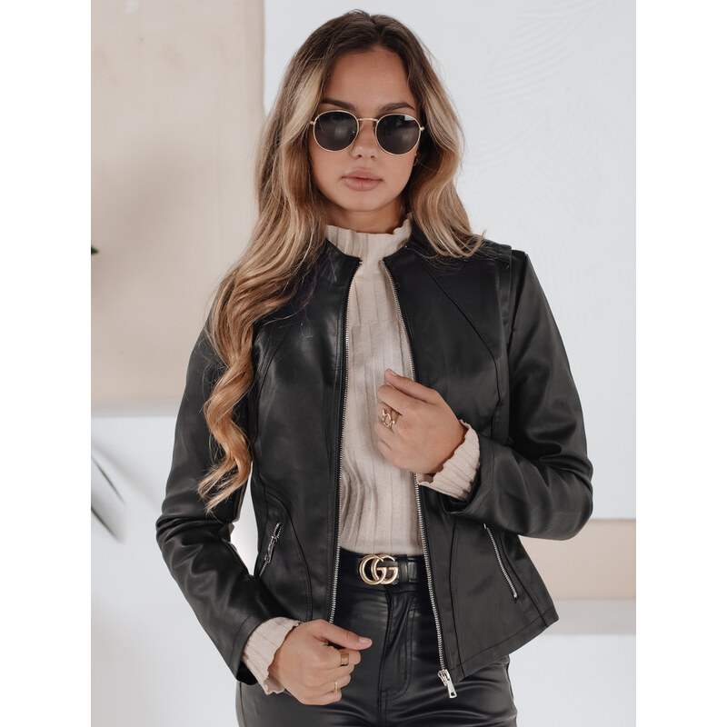 Dámská kožená bunda TY5201 černá - FashionStreet 115643743