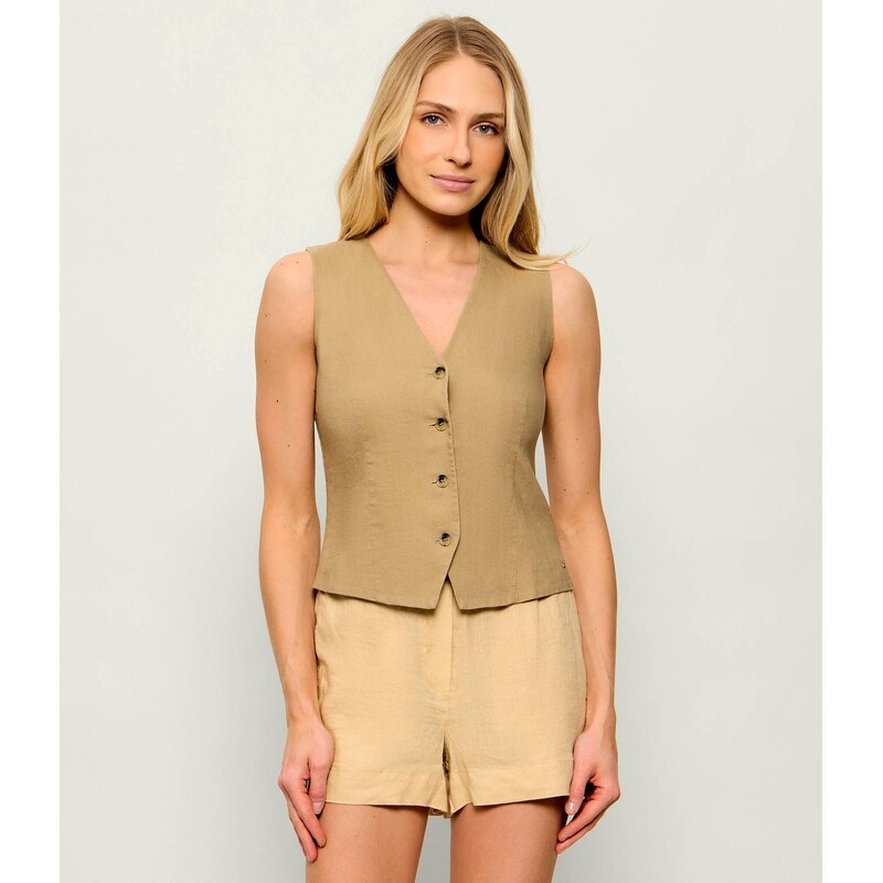Tommy Hilfiger Lněná vesta | Slim Fit 115606191