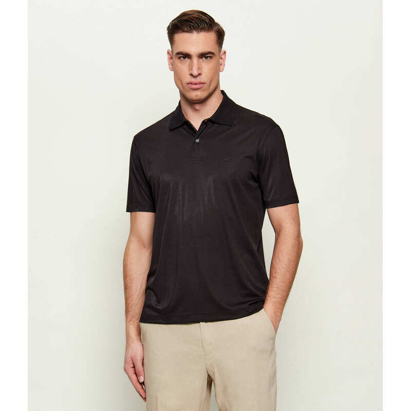 Emporio Armani Polokošile | Slim Fit |s příměsí hedvábí